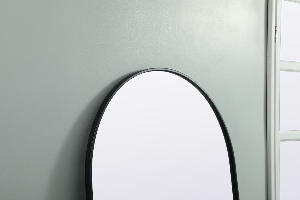 Metal Frame Arch Full Length Mirror 32X76 Inch, Black