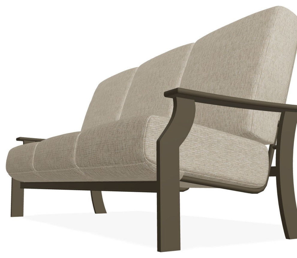 St. Catherine Deep Seat 3-Seat Outdoor Sofa, Grasscloth Dune/Beachwood