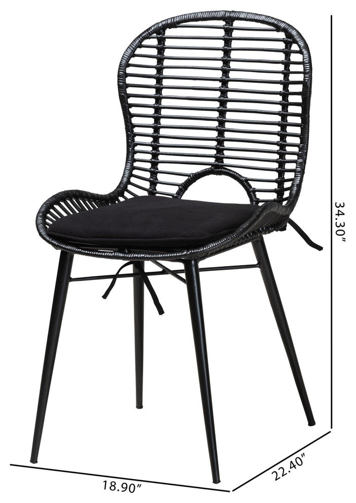 Sheryl Rattan Dining Chairs, Set of 2, Black