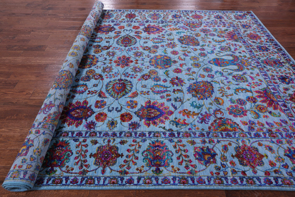 9' 0" X 12' 3" Wool & Silk Persian Hand Knotted Rug - Q14917