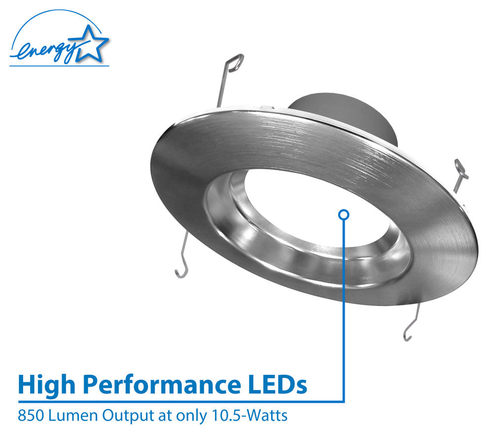 DCR56 LED Recessed Downlight Retrofit, Nickel, Smooth, 2700k (Warm White)