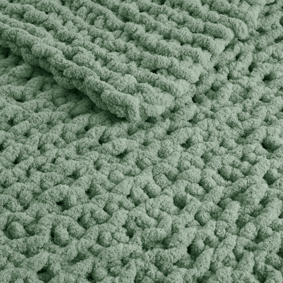 Madison Park Chenille Chunky Knit Throw