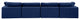 Comfy Upholstered Modular Sofa, Navy, 4-Piece: 2 Armless Chair, 2 Corner Chair, Velvet