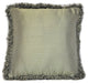 solid green silk fringe decorative throw pillow for living room sofa, 17x17