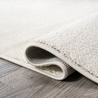 Haze Solid Low-Pile Runner Rug, Cream, 9 X 12