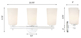 Colton 3 Light Polished Chrome Wall Mount