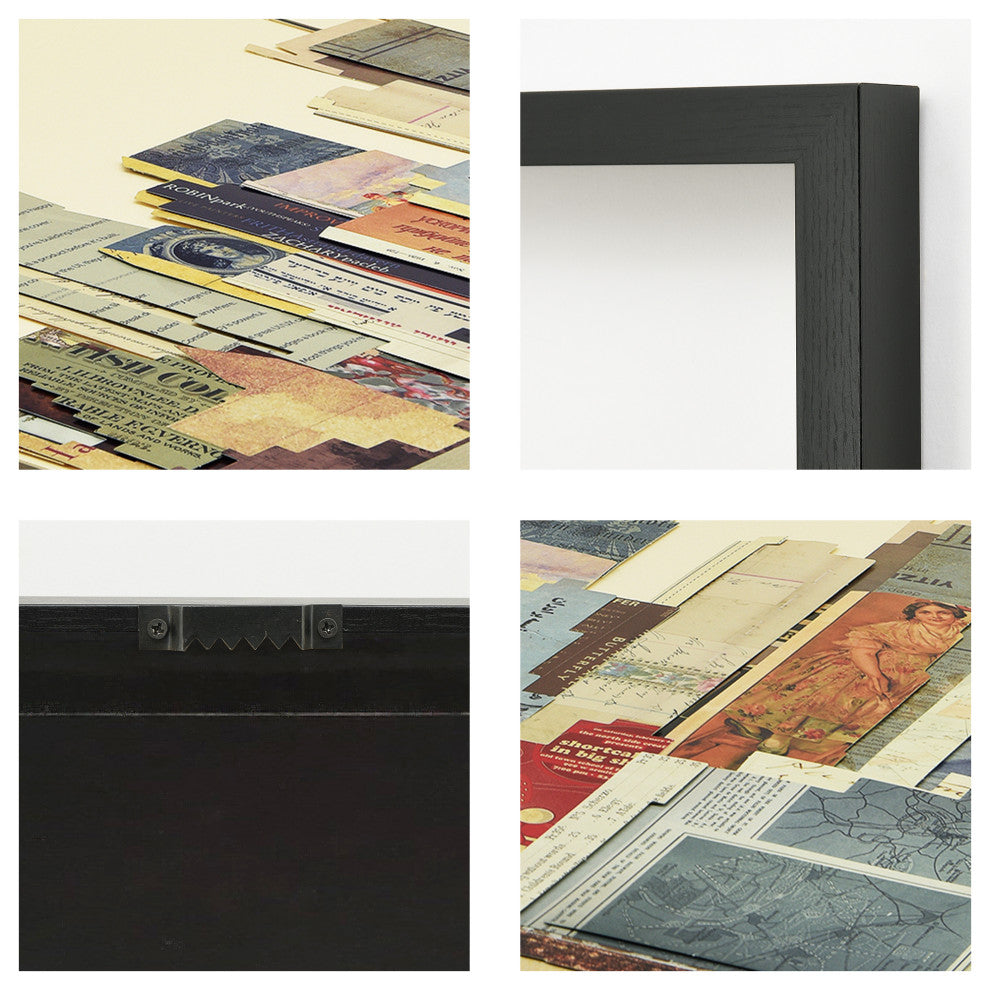 New York City B Skyline Dimensional Collage Framed Wall Art Under Glass Art