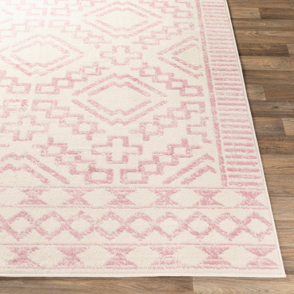 Surya Ustad UST-2313 8'10"x12' Rug, Pale Pink/Cream