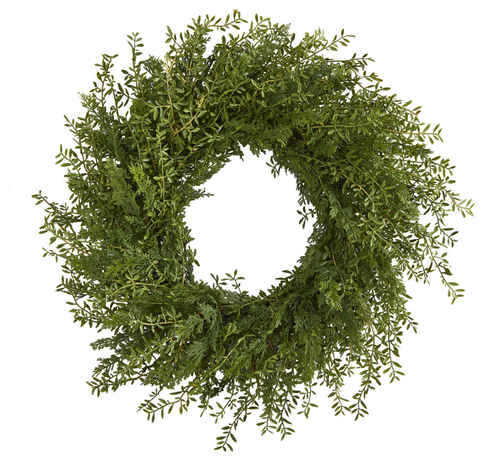 27" Mixed Grass Artificial Wreath