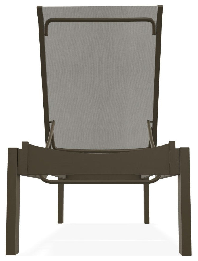 Leeward Sling Stackable Outdoor Chaise Lounge, Augustine Oyster/Beachwood