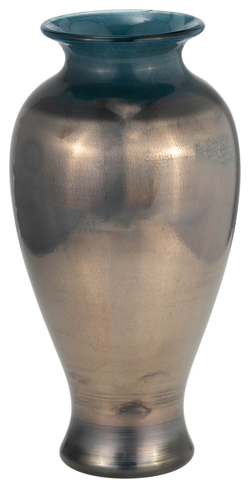 Glass, 12"H Olpe Vase, Teal