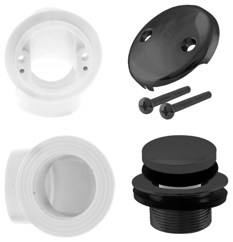 Tip Toe 40 PVC Plumber's Pack With Two-Hole Elbow In Powder Coated Black