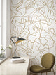 Entangled Lines Abstract Vinyl Peel and Stick Mural, Gold, 24"x96", Single