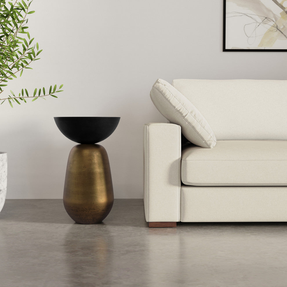 Clement Side Table, Black/ Antique Brass