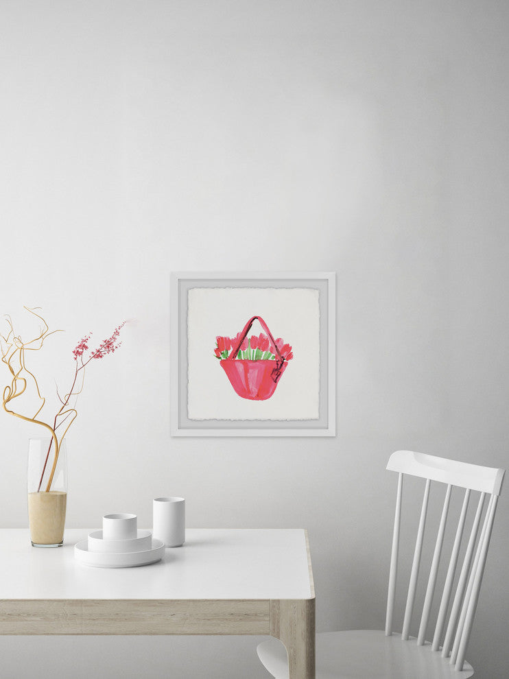 "Pink Rose Bag" Framed Painting Print, 24"x24"