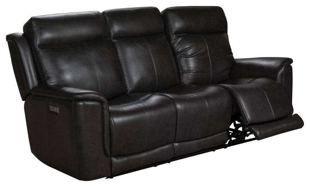 Burbank Power Reclining Sofa w/Power Head Rests & Lumbar, Matteo Smokey Gray
