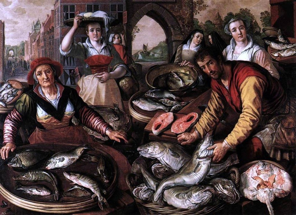 Joachim Beuckelaer The Four Elements: Water, 21"x28" Wall Decal