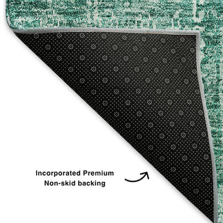 Premium Machine Washable Mayfield AMF637 Teal 2'3" x 7'6" Runner Rug