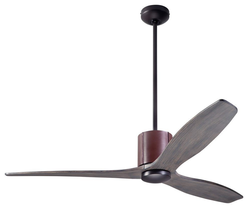 LeatherLuxe Fan, Bronze/Choc., 54" Graywash Blade, Wall/Remote Control