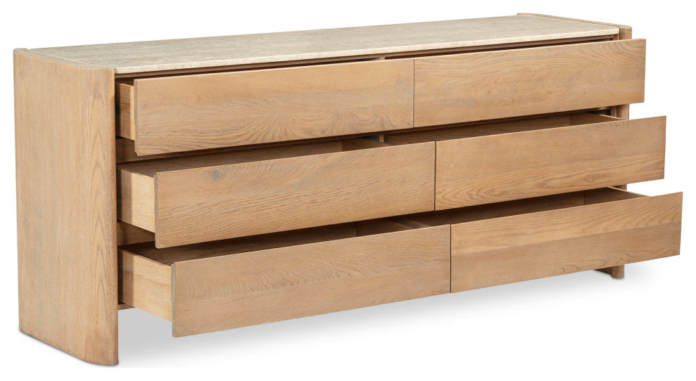 Lane 6 Drawer Dresser Natural