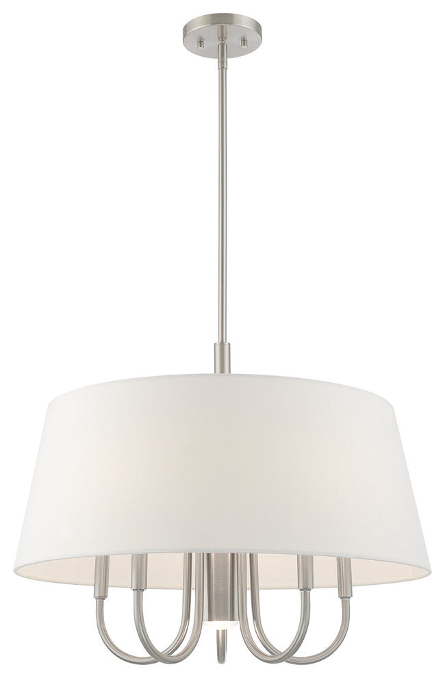 Livex Lighting Brushed Nickel 5 + 1 * Light Pendant Chandelier