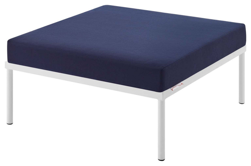 Lounge Chair Ottoman, Sunbrella, Aluminum, Metal, Blue Navy, Modern, Outdoor