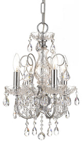 Crystorama Imperial 4-Light Clear Crystal Chrome Mini Chandelier I