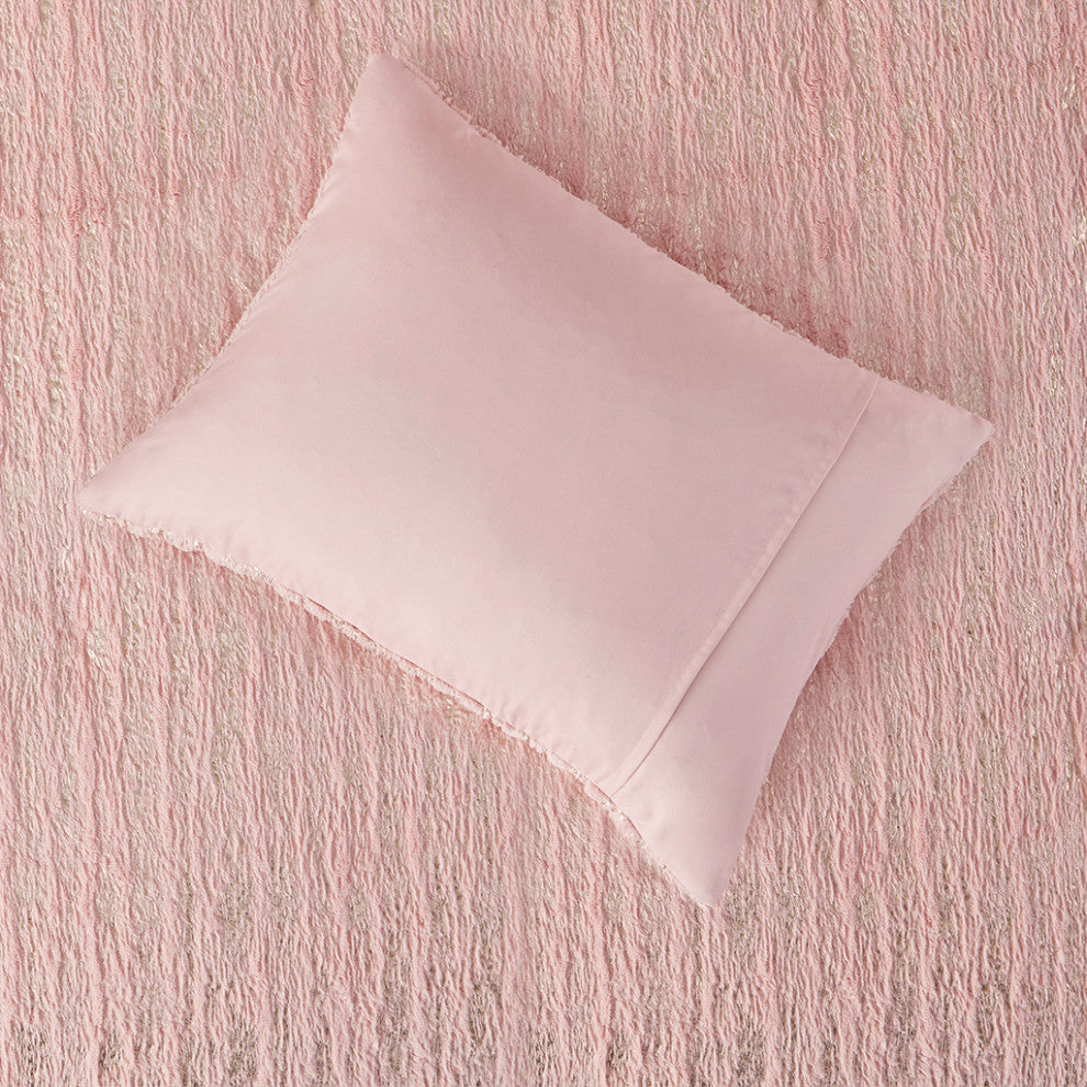 Intelligent Design Naomi Metallic Print Faux Fur Comforter Set