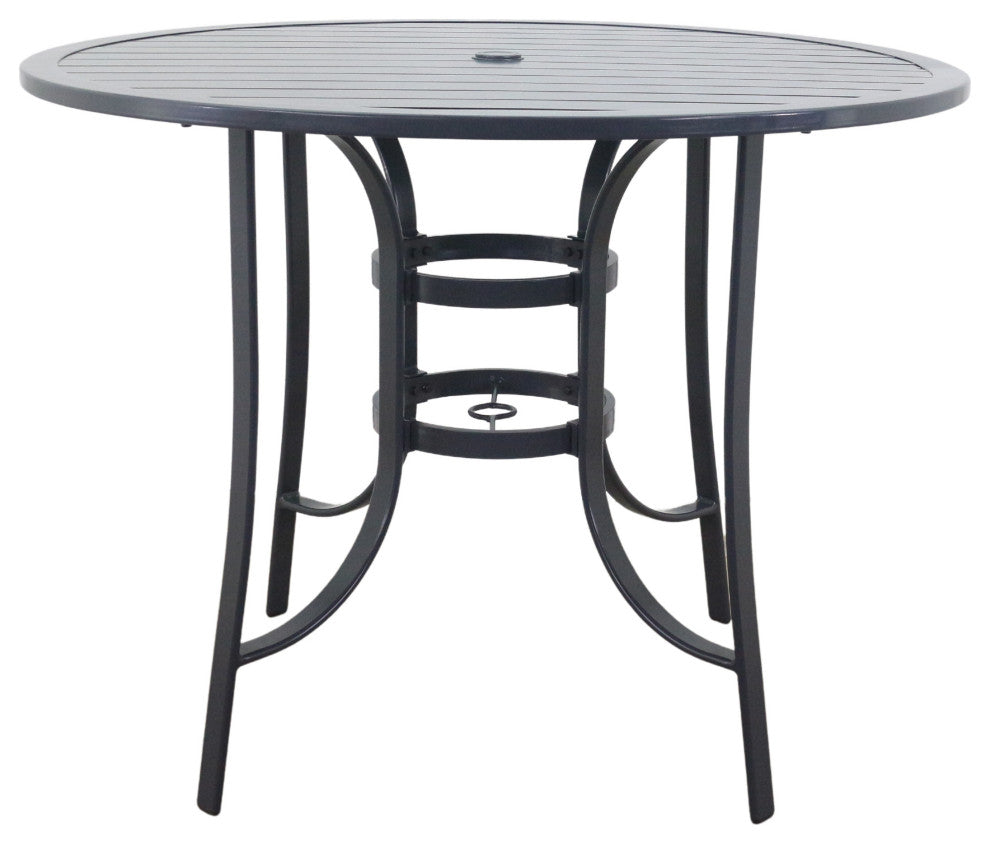 Courtyard Casual Santa Fe 5-Piece 48" Round Balcony Height Dining Set, Dark Gray