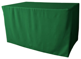 LA Linen Polyester Poplin Fitted Tablecloth 48"x24"x30", Emerald Green