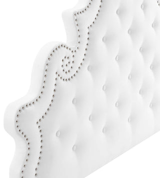 Gwyneth Tufted Performance Velvet Full Platform Bed, White