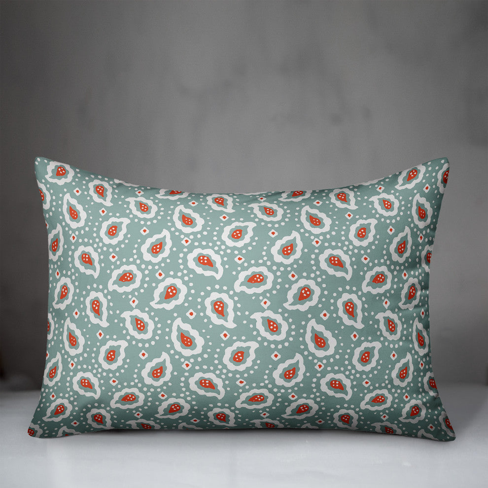 Paisely Pattern in Blue Throw Pillow