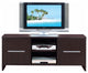 Sleek And Wide TV Stand With Two Cabinets, Brown