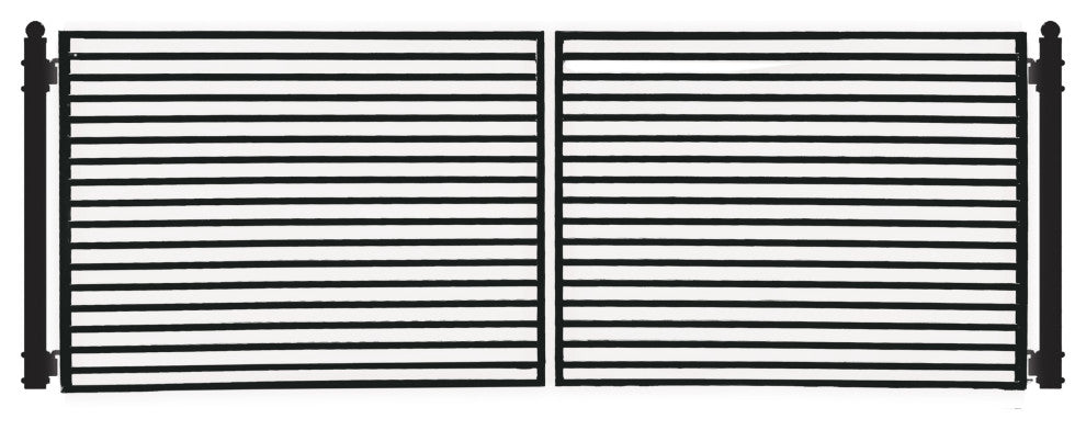 ALEKO DG18MILD Milan Style Dual Swing Steel Driveway Gate 18' Black