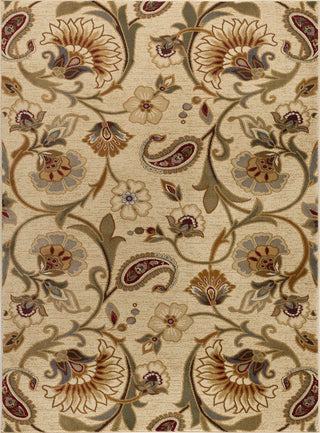 Fairfield Transitional Floral Beige Scatter Mat Rug, 2' x 3'