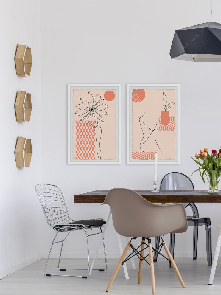 Bare and Sun-Kissed Diptych, 2-Piece Set, 30x45 Panels