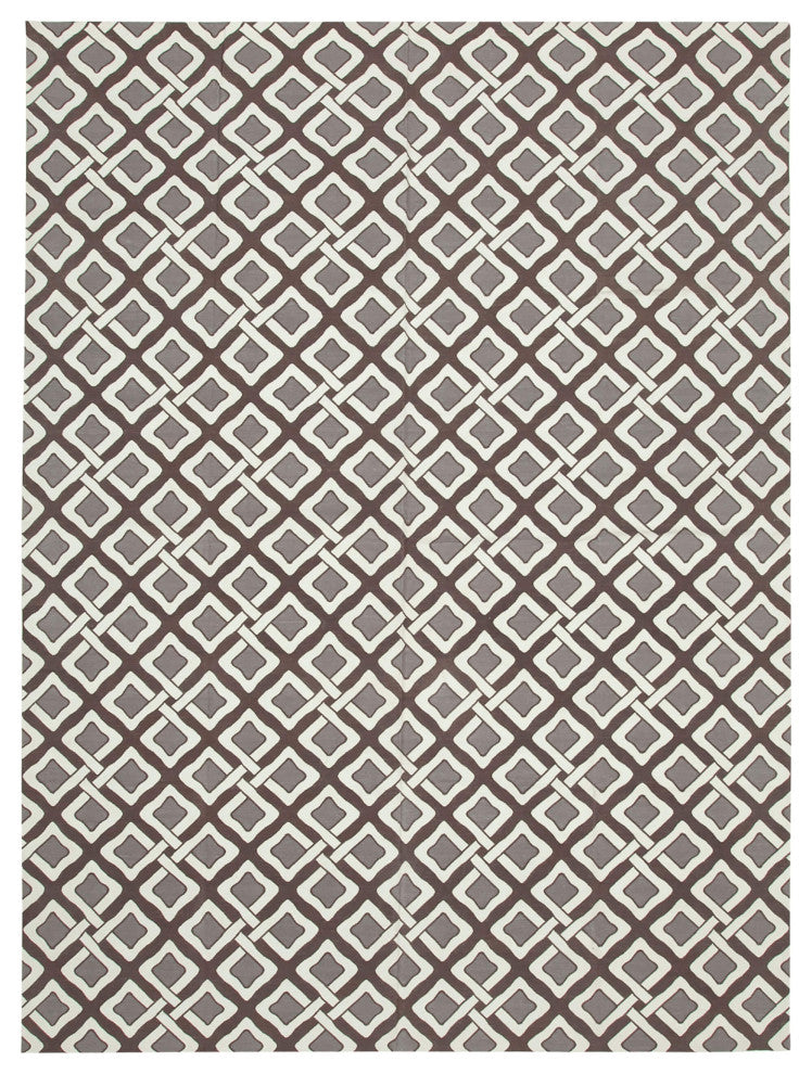 Rug N Carpet - Handmade Wool 8' 10'' x 11' 10'' Flatweave Dhurrie Kilim Rug