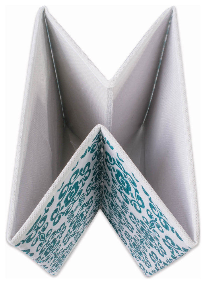 Nonwoven Polyester Cube Scroll Teal Square 13"x13"x13", Set Of 2
