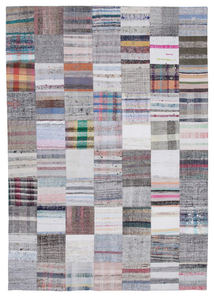 Rug N Carpet - Handmade Anatolian 7' 0'' x 9' 11'' Rustic Patchwork Kilim Rug