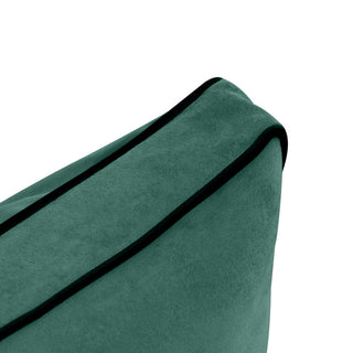 STYLE V2 Full Velvet ContrastPipe Indoor Daybed Bolster Pillow |COVER ONLY|AD317