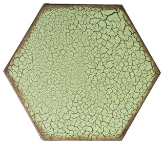 GDF Studio Elliot Outdoor 14" Sunburst Iron Side Table, Crackle Green