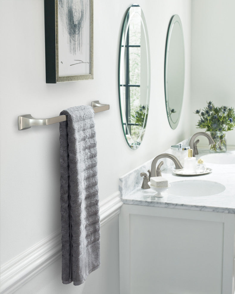 Amerock Highland Ridge Transitional Towel Bar, Brushed Nickel, 24" Center-to-Cen