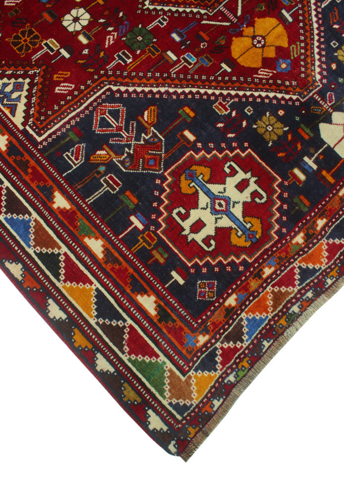 Fine Vintage Distressed Ilhom Red Rug
