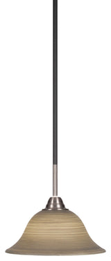 Paramount Mini Pendant, Matte Black & Brushed Nickel, 10" Gray Linen