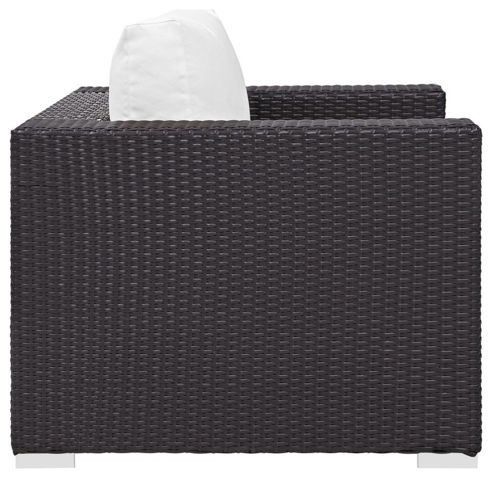 Convene Outdoor Patio Armchair, Espresso White