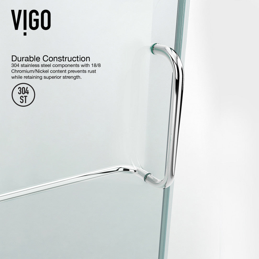 VIGO Piedmont Frameless Hinged Neo-Angle Shower Enclosure, Chrome, 38" D X 38" W, Low Base
