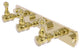 Carolina 3 Position Tie and Belt Rack, Unlacquered Brass