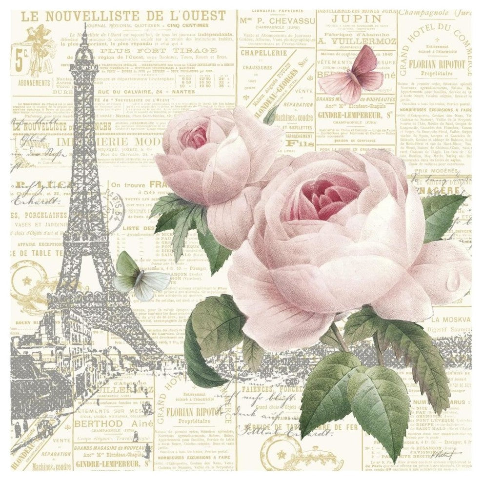 "Roses in Paris III" Digital Paper Print by Katie Pertiet, 26"x26"