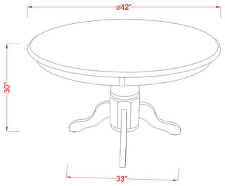 3 Pc Shelton Set, One Round Dinette Table, Two Dinette Chairs,Linen White