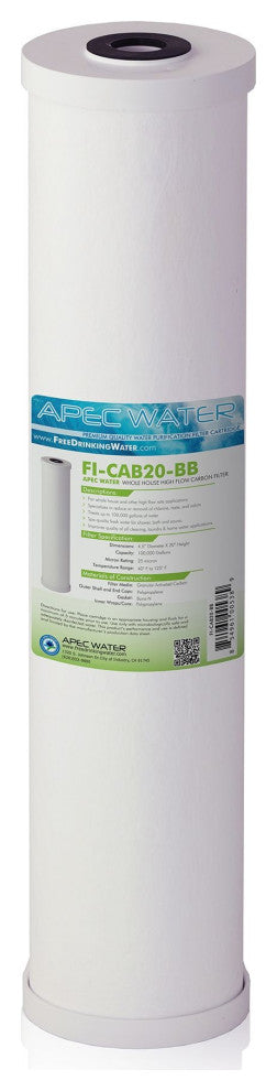 APEC 4.5"x 20" GAC Carbon Replacement Filter for BB Filter System, 25 Micron